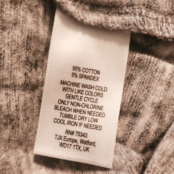 Cynthia Rowley Tee T-Shirt Heathered Grey Chest Pocket Women's Large L Cuffed - Picture 10 of 10